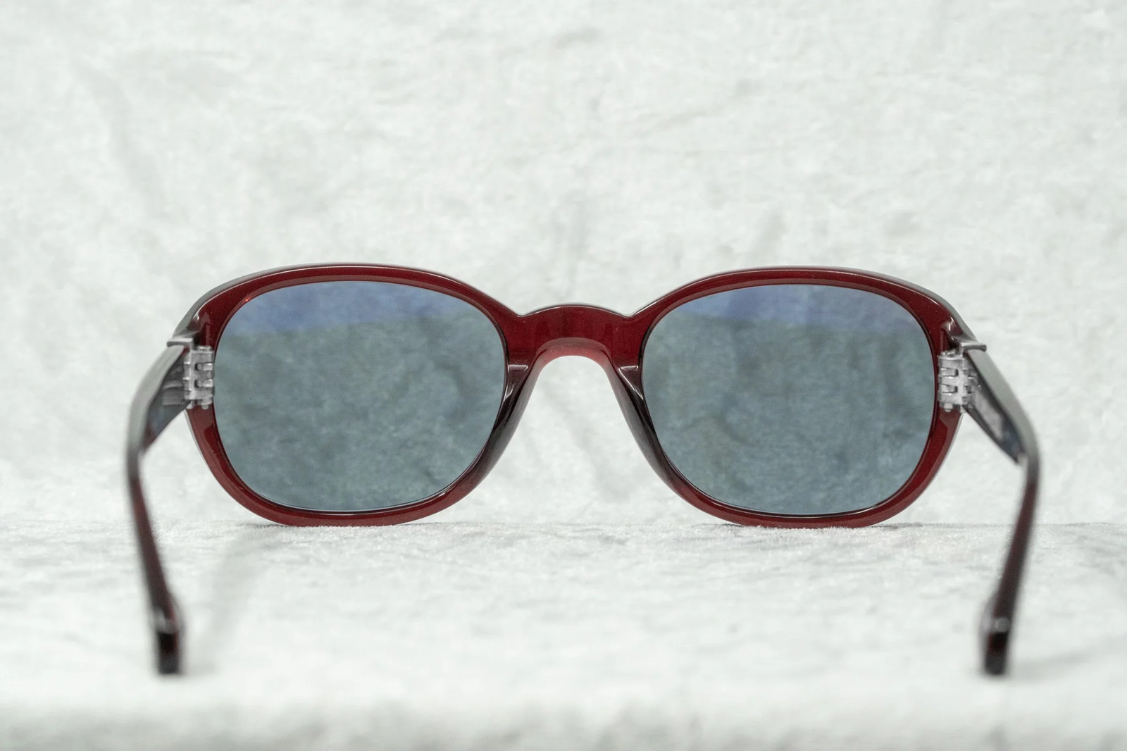 Ann Demeulemeester Sunglasses Oval Red Silver and Blue