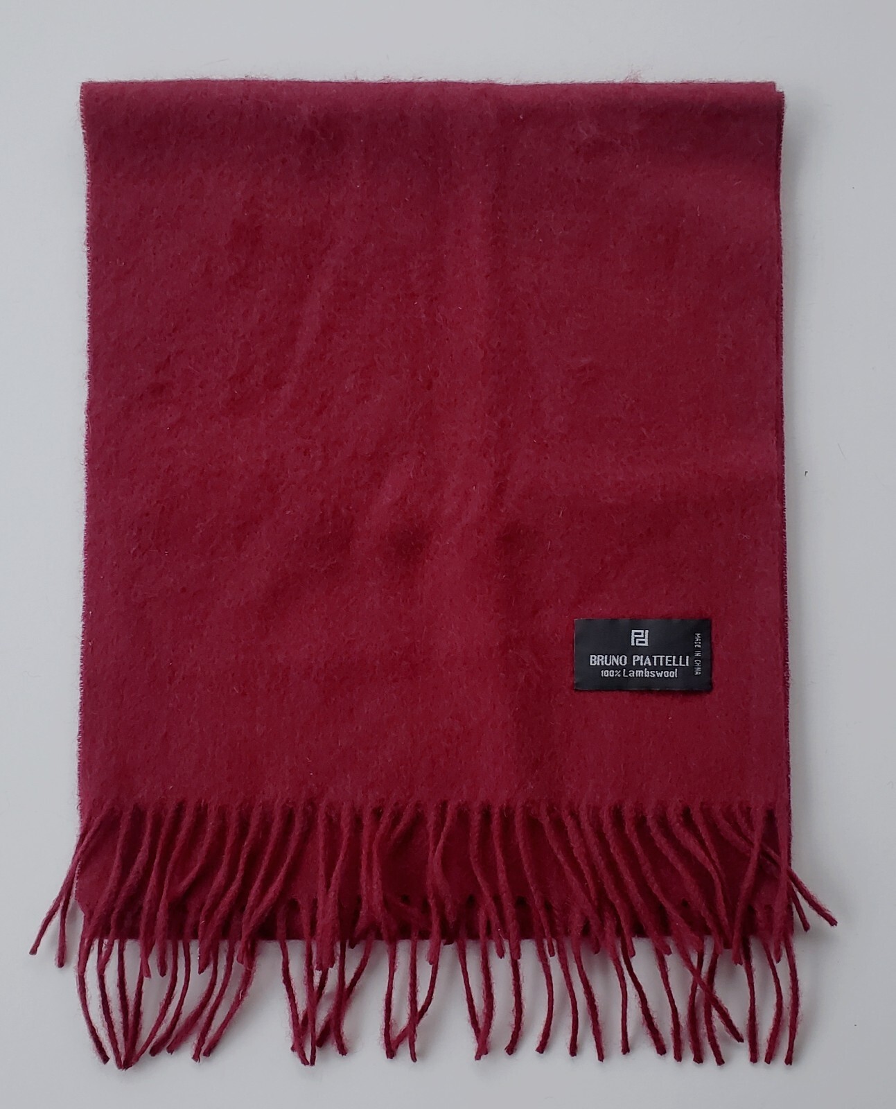 Bruno Piattelli Italy 100% Lambswool Scarf Wine Red