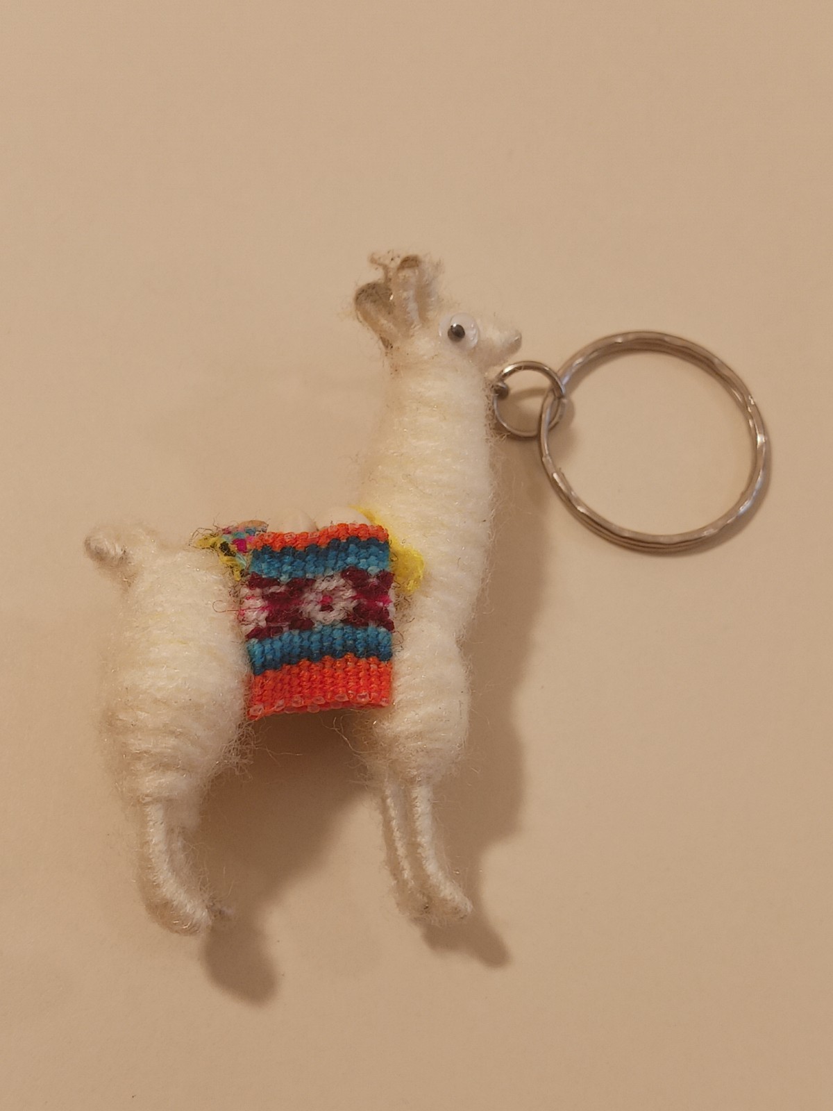 Peruvian Llama Alpaca Wool Keychain Handmade Artisan Souvenir Gift Charm Posable