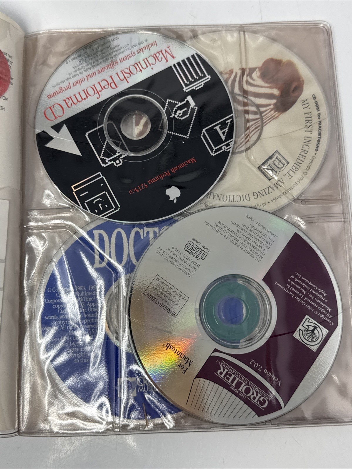 Vintage Macintosh 1990s CD-ROM Compact Discs Folder with 7 Discs