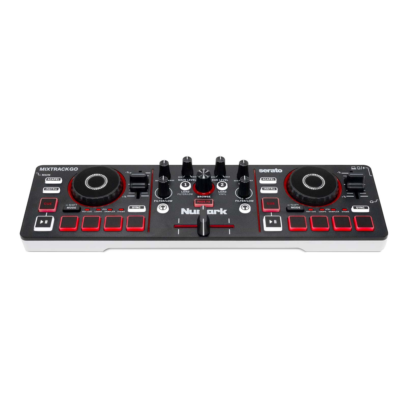 Numark MixTrack Go 2-Deck Controller w Speakers & Headphones Pack