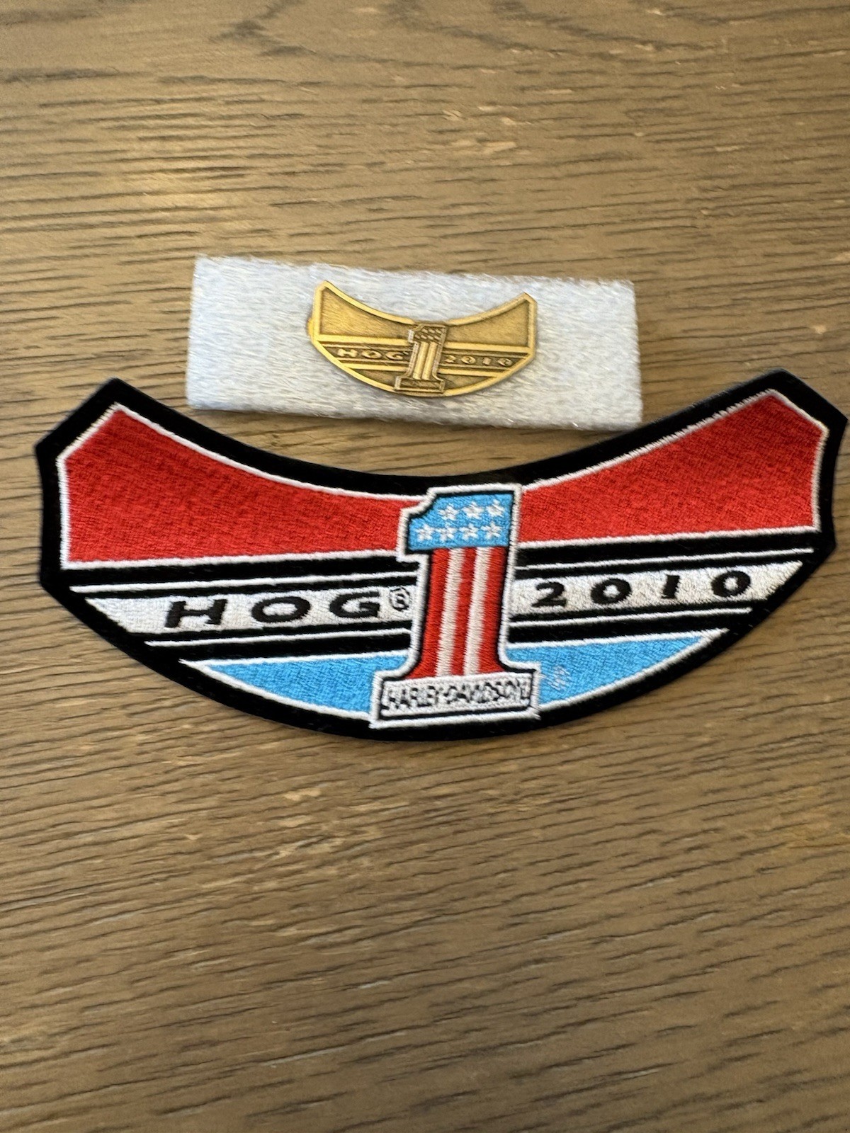 2010 HOG Harley Davidson Owners Group Member Rocker Patch and Pin Set