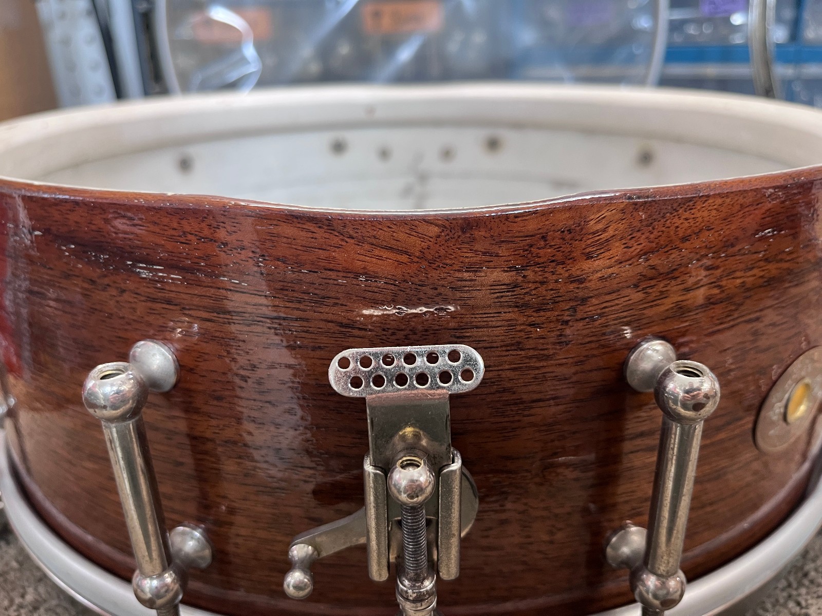 LUDWIG Professional Model 5x14 10-Lug Snare Drum Solid Walnut Shell 1920s Vtg