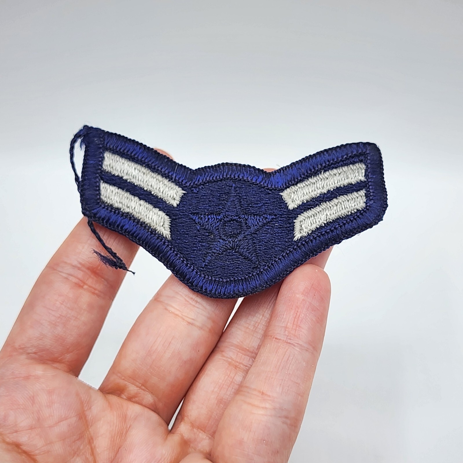 New 1968 - 1985 issue USAF Airman 1st Class, 4" 100% Embroidered Chevron, Patch
