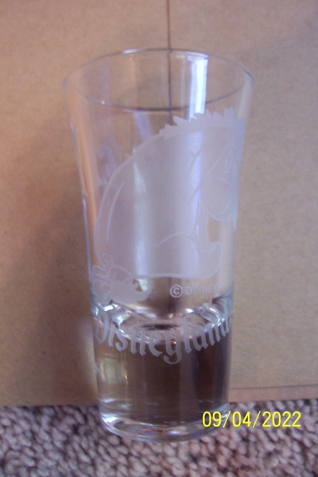 Disneyland EEYORE Souvenir Shot Glass - PLEASE READ