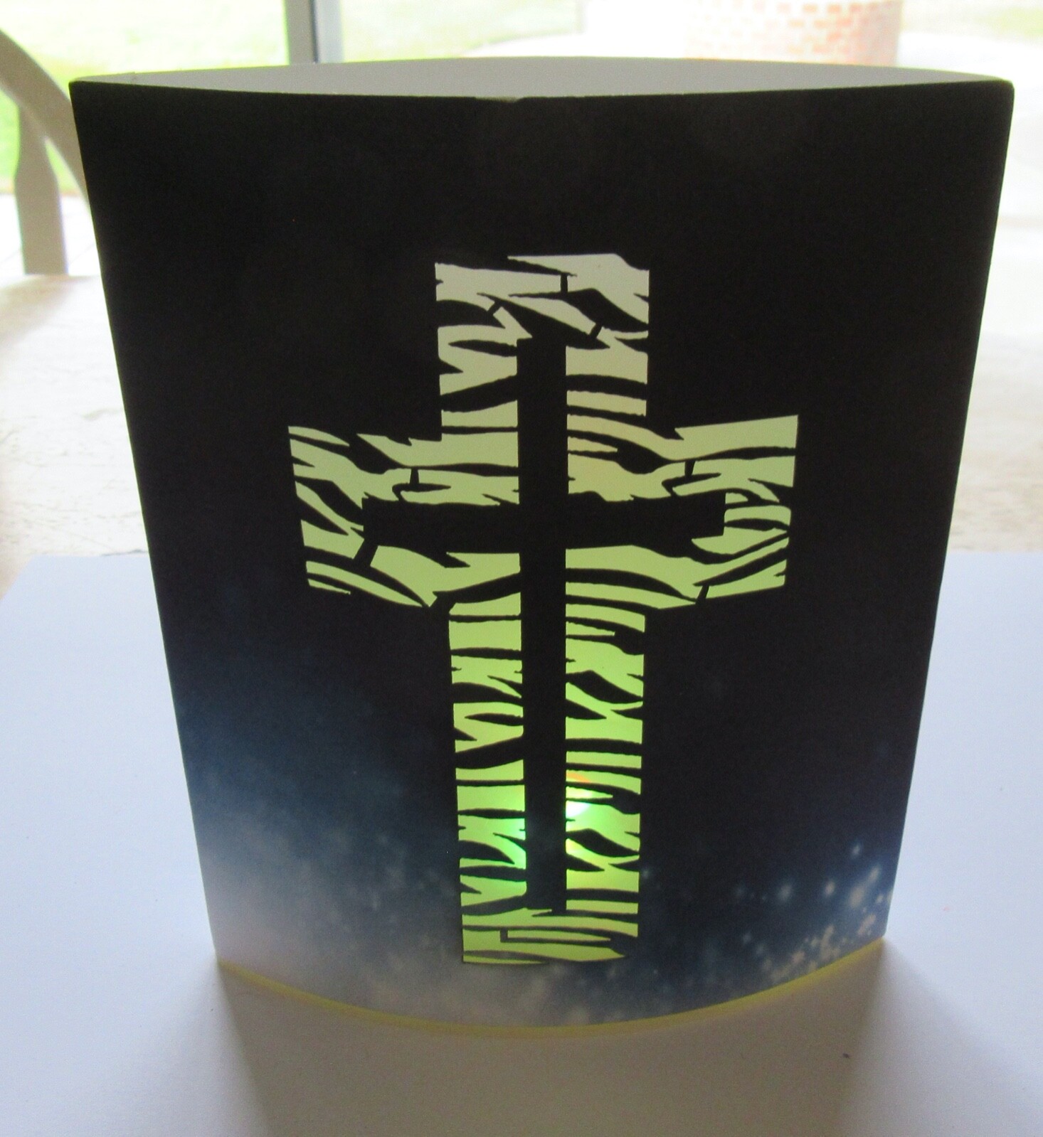 LED Lantern/Nightlight- CROSS -Multi Color Lights-  batteries -change color