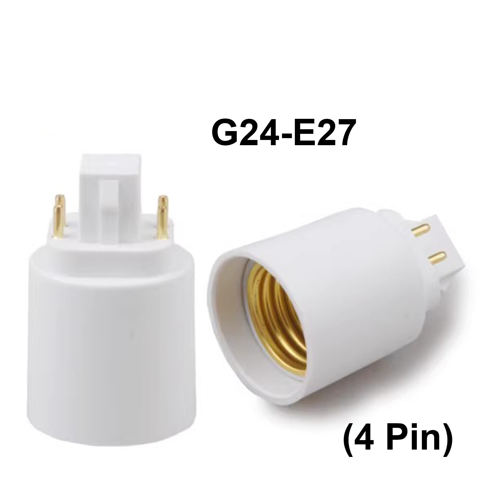 G24 4 Pin 58.5mm To E27 Screw LED Light Bulb Lamp Adapter Converter Holder Lot