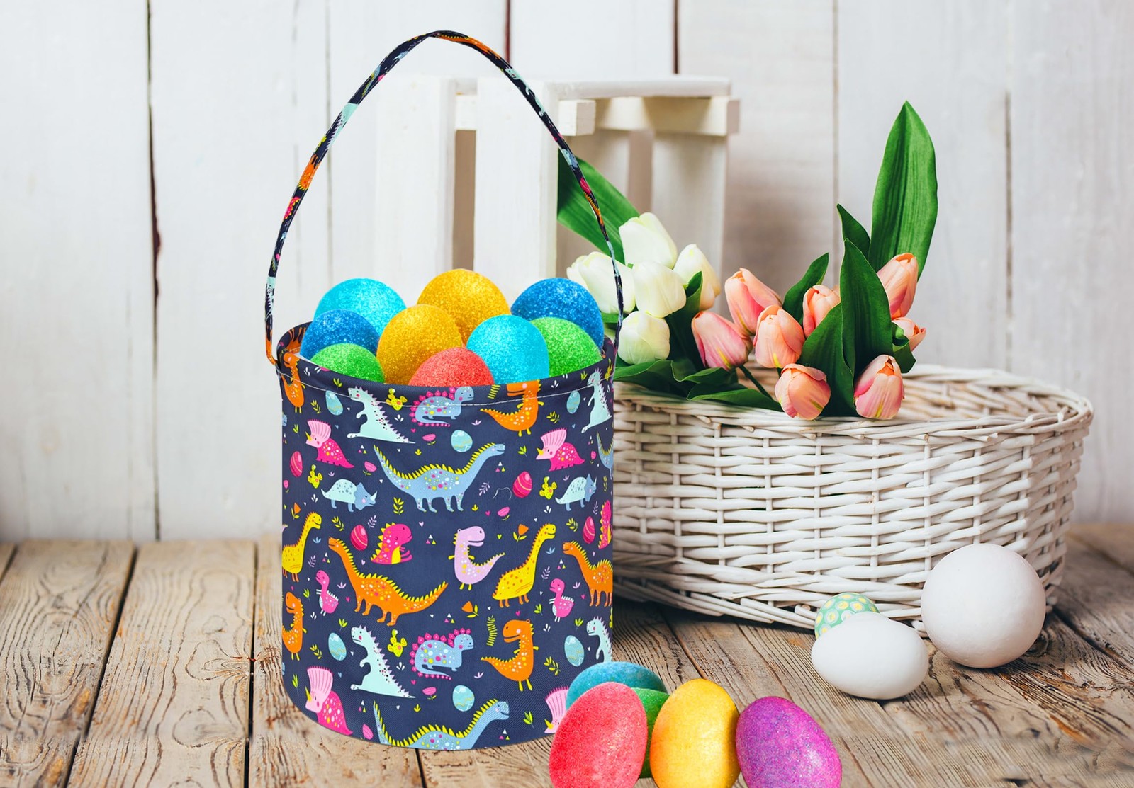 DUYIY Easter Basket,Easter Bunny Basket,Easter Eggs Gift Basket, Storage Bask...