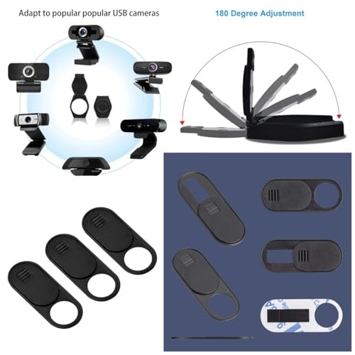 ThtRht 6 Pack Webcam Lens Cover Computer USB Camera Shutter Cap Adhesive