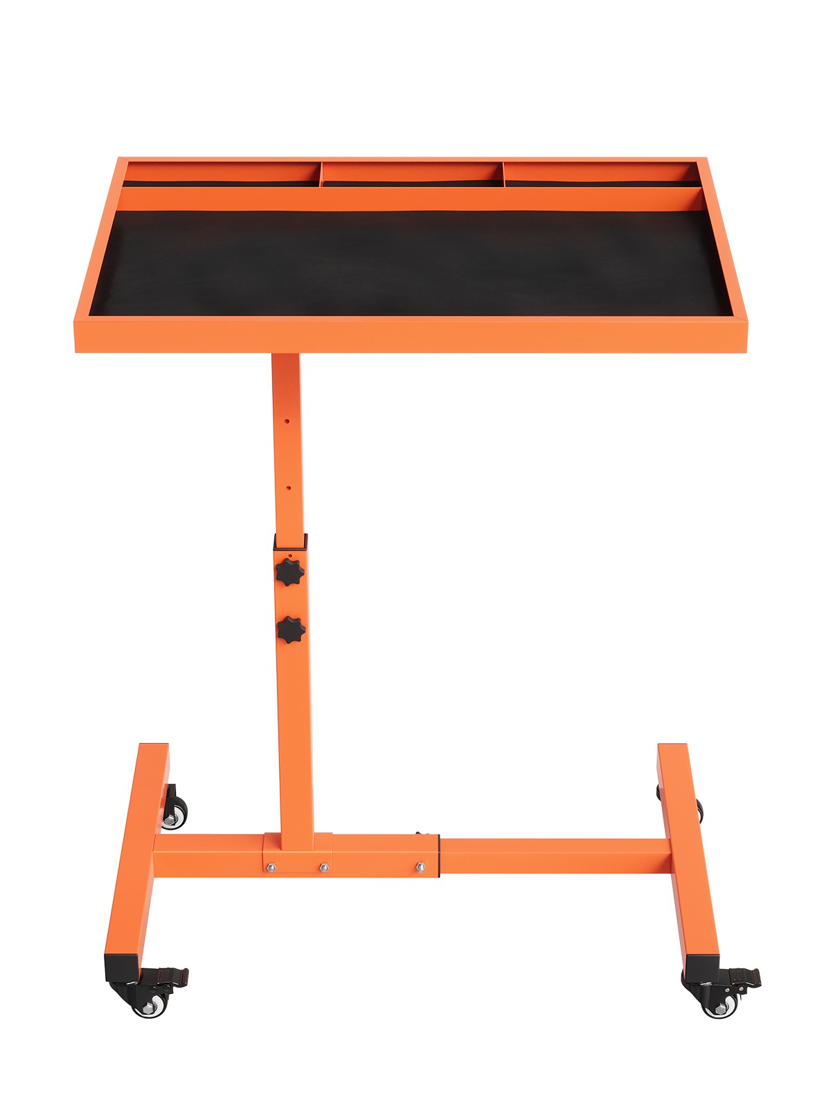 Adjustable Rolling Tool Tray Table 38-45in Height, 220lb, 4 Compartments,Casters