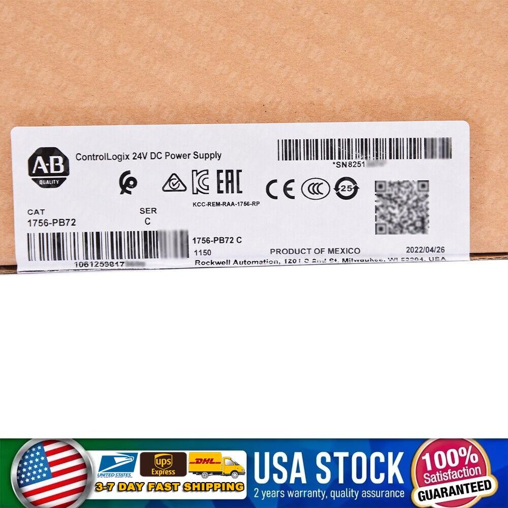 New Factory Sealed Allen-Bradley 1756-PB72 /C ControlLogix 24V DC Power Supply