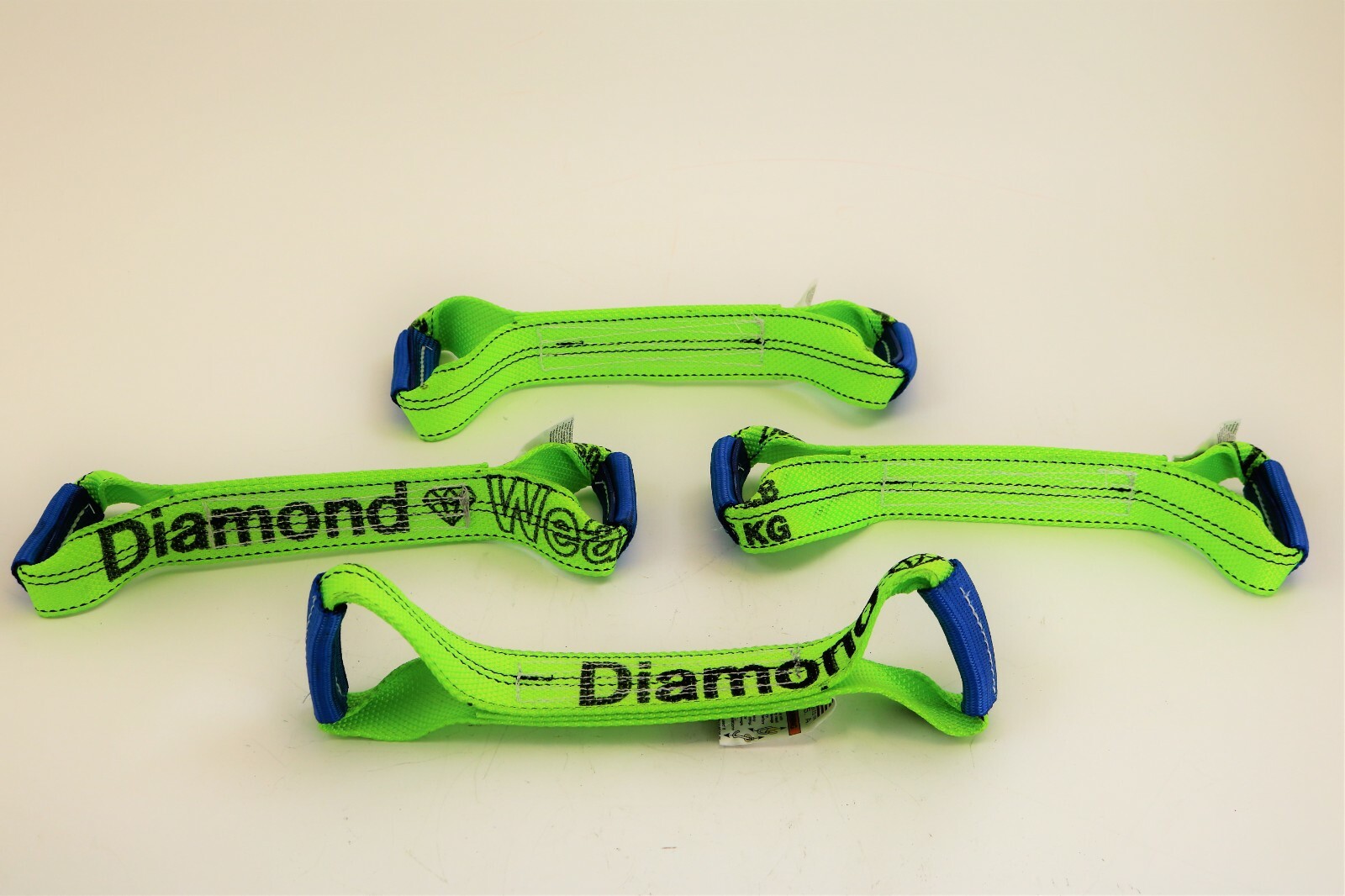 4 Pack of Hi-VIZ DIAMOND WEAVE Dog Bones for Rollback / Flatbed Wrecker Straps