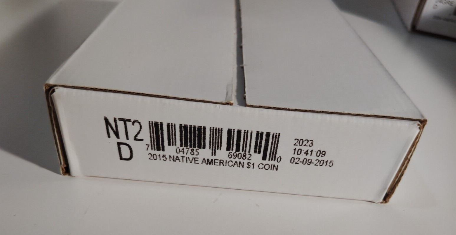 2015-D NT2 Native American Dollar $1 25 Coins Roll Sealed Box