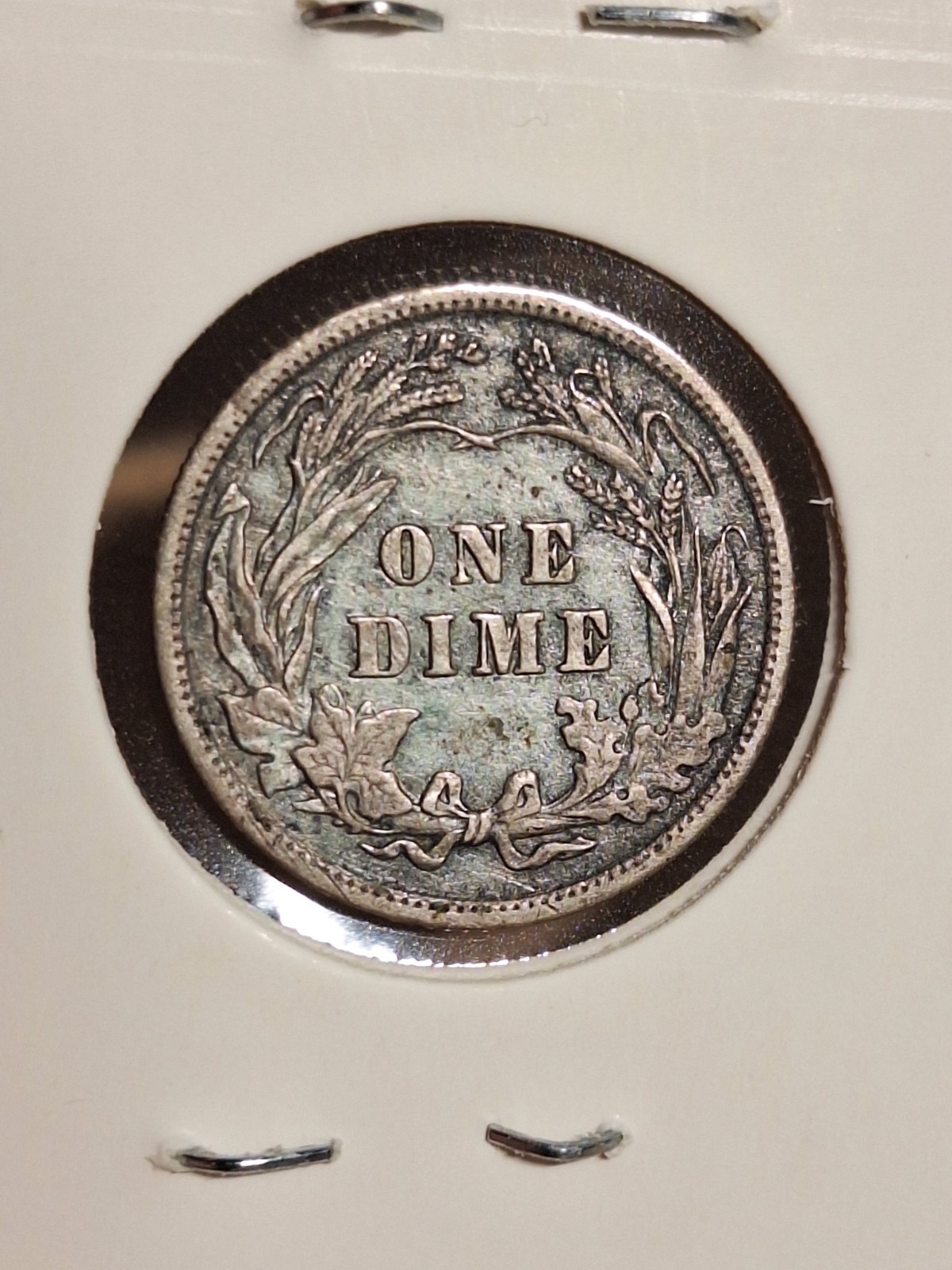 1908 Barber Silver Dime Nice XF Details Spotty/Slightly Green Surface