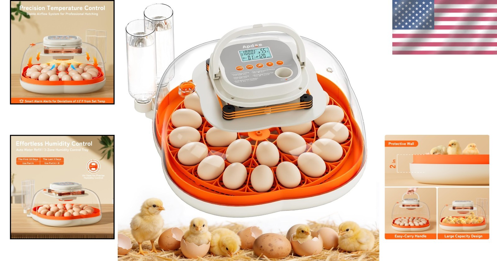 Hatching Eggs Incubator for 25 Eggs Automatic Egg Turning Temperature Control