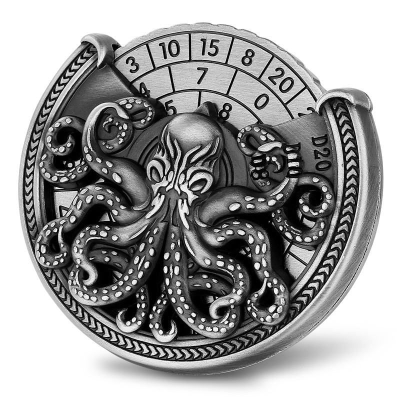 7 in 1 Octopus Spinner Dice Solid Metal Rotating RPG Dice for Dungeons & Dragons