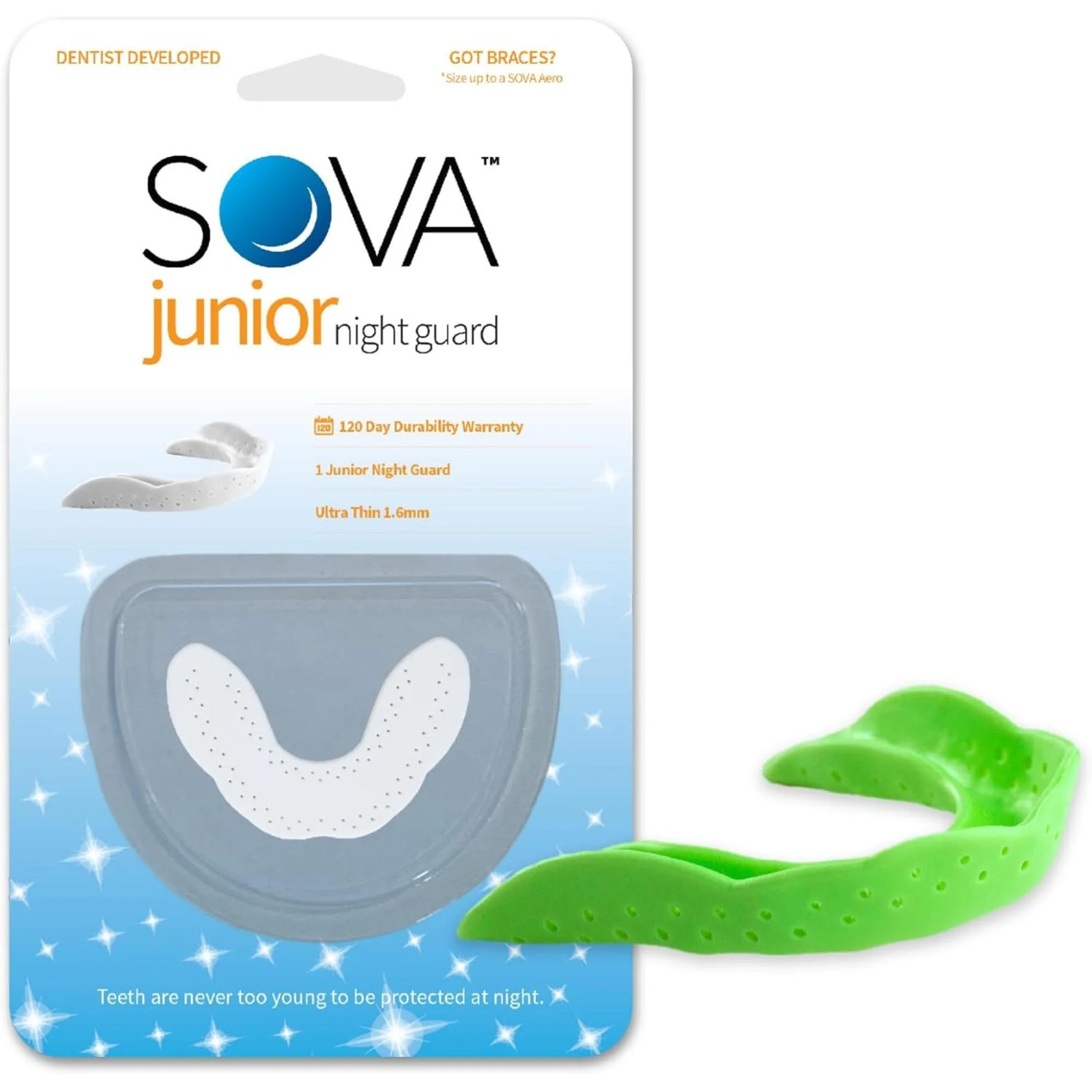 SOVA Junior Mouthguard with Case - Spring Green