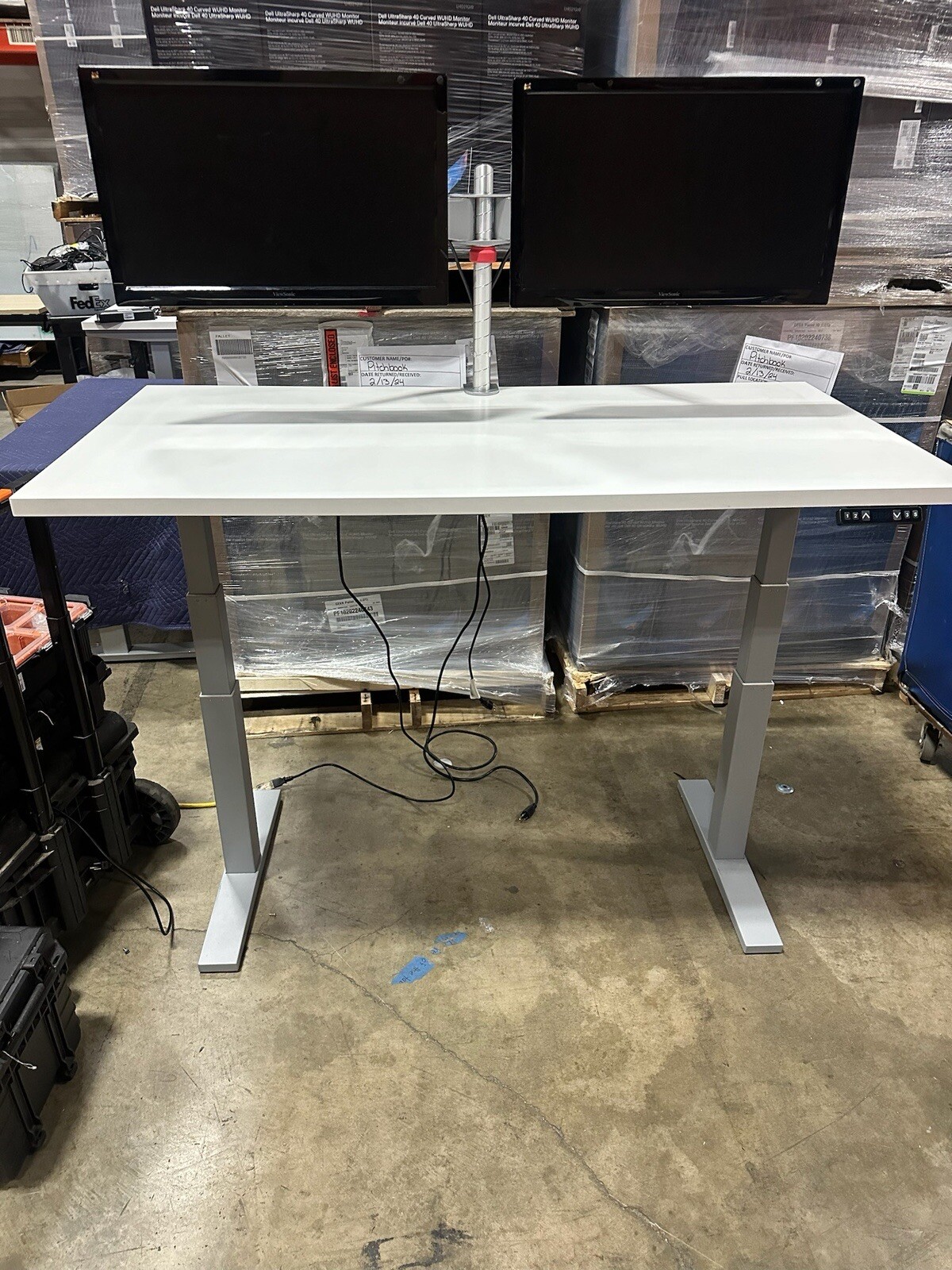 Dual Sapper Arm Monitor Mount Bundle With 24” Viewsonic Monitors V2446M-LED