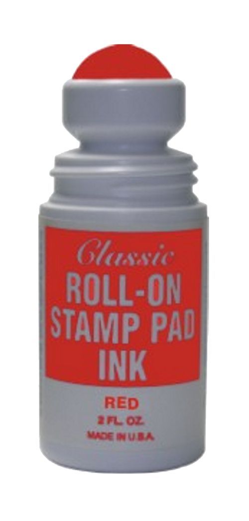 Roll-on Stamp Pad Ink - Red 2oz