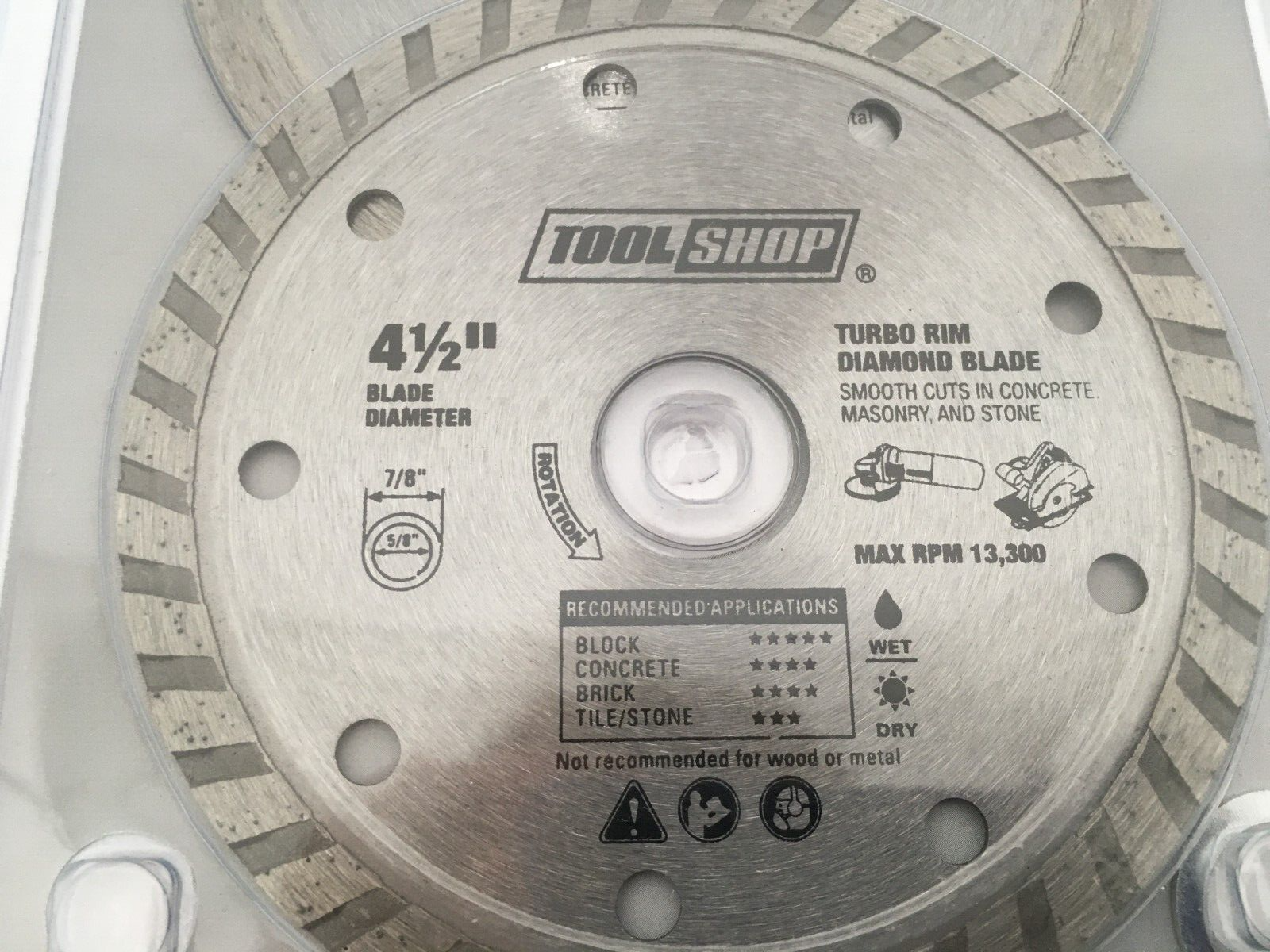 NEW Tool Shop 3-pc Diamond Blade Set 4-1/2" - Segmented, Continuous, & Turbo Rim