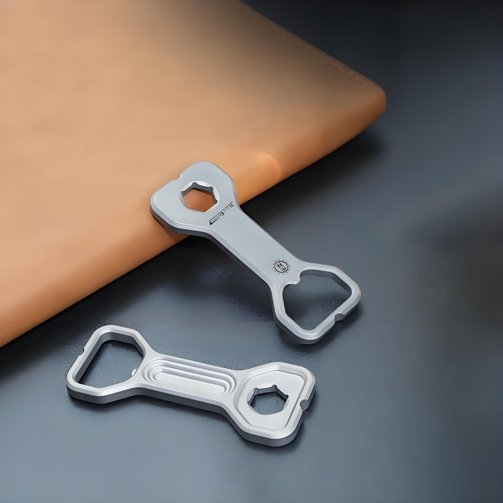 Titanium Alloy EDC Multi-Tool Bottle Opener Bone Shape Wrench Outdoor Keychain