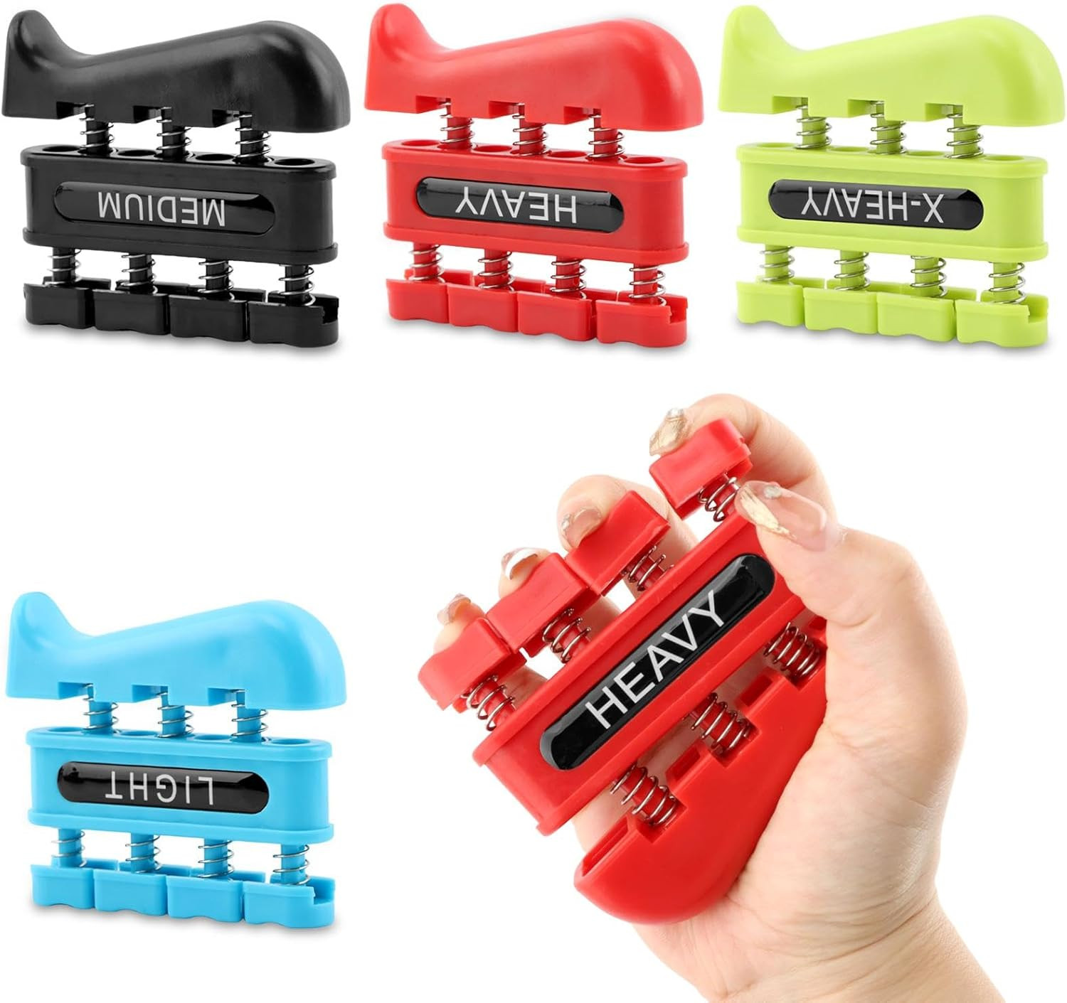 4Pcs Finger Strengthener, Finger Exerciser, Hand Exerciser for Improve Dexterity