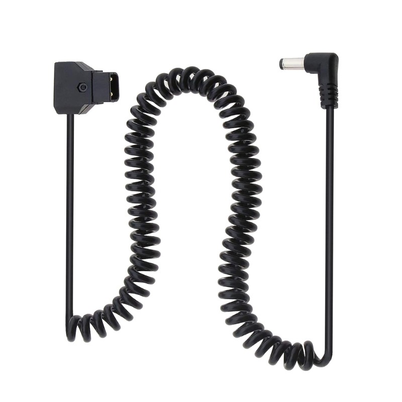 Portable D-Tap to DC5.5x2.1MM Right Angle Coiled Cable for Bmcc Bmpc Cameras