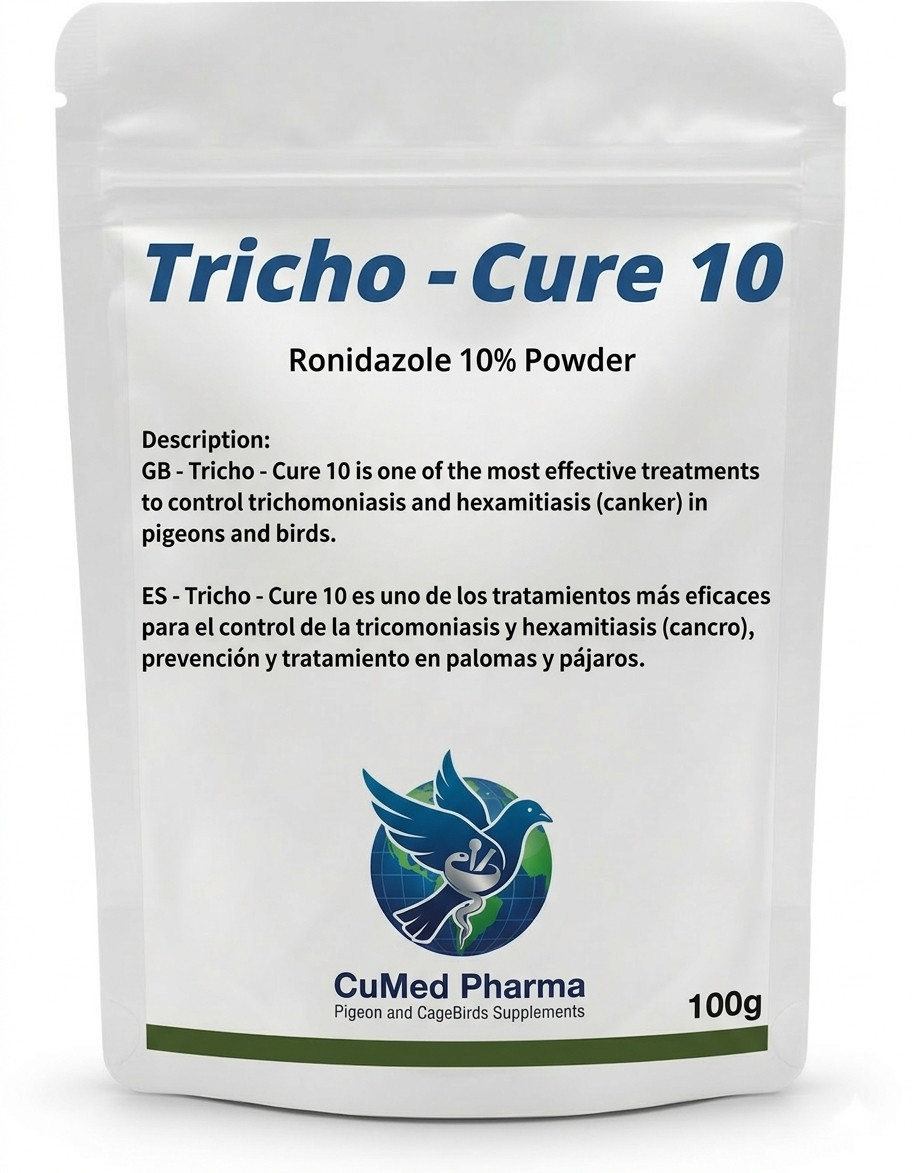 Tricho-Cure 10 - Ronidazole 10% - Pigeon and Cage Bird Canker - by CuMed Pharma