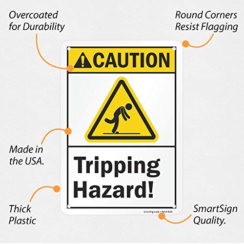 “Caution - Tripping Hazard” Sign | 7" x 10" Plastic 10" x 7" Plastic