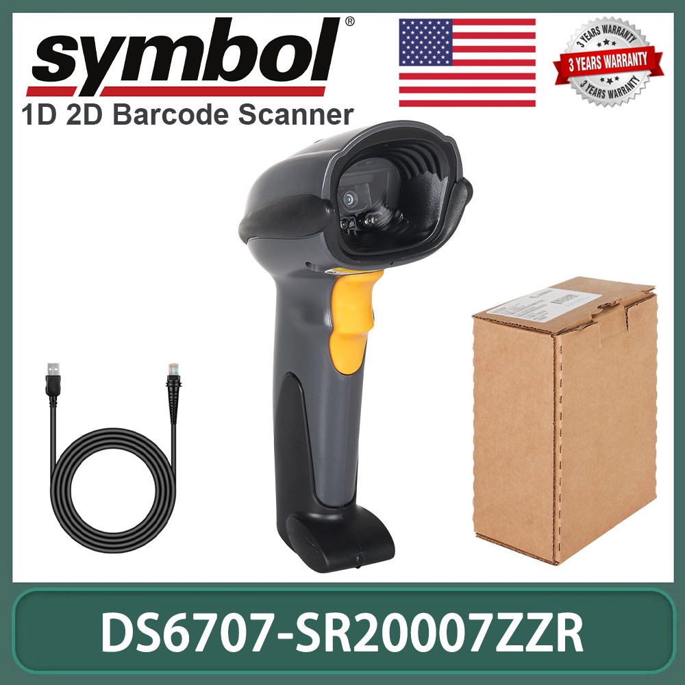 Symbol Motorola DS6707-SR20007ZZR 2D/1D/QR Laser Barcode POS Scanner Reader
