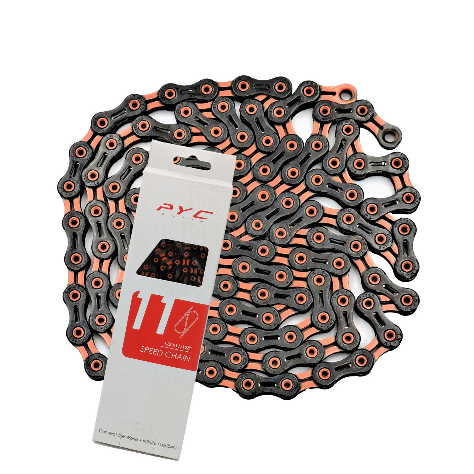 PYC DLC 238g Bike Bicycle Chains for 11-Speed Shimano/Campy use Black+Orange