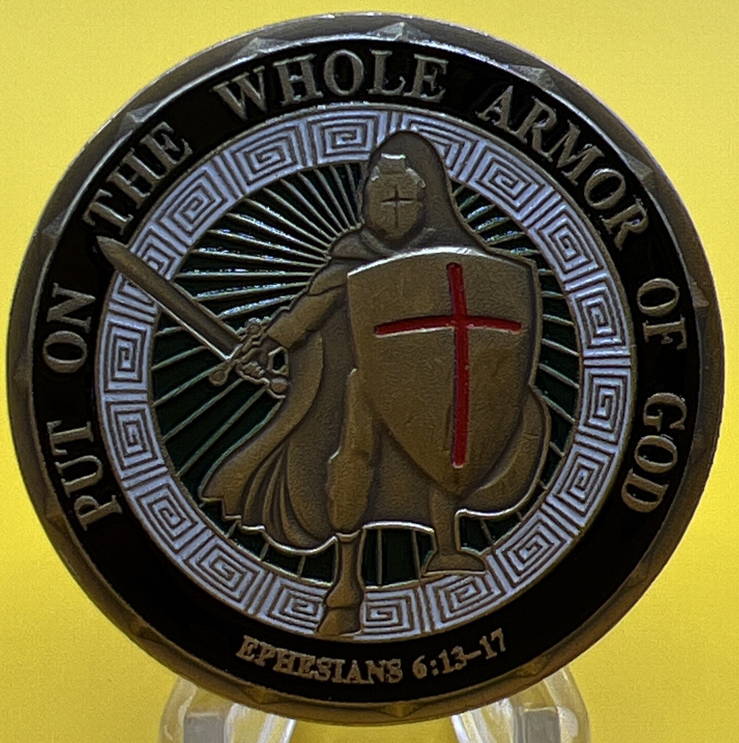 *Put on Whole Armor of God Bronze Ephesians 13-17 Bible Verse Defend Faith
