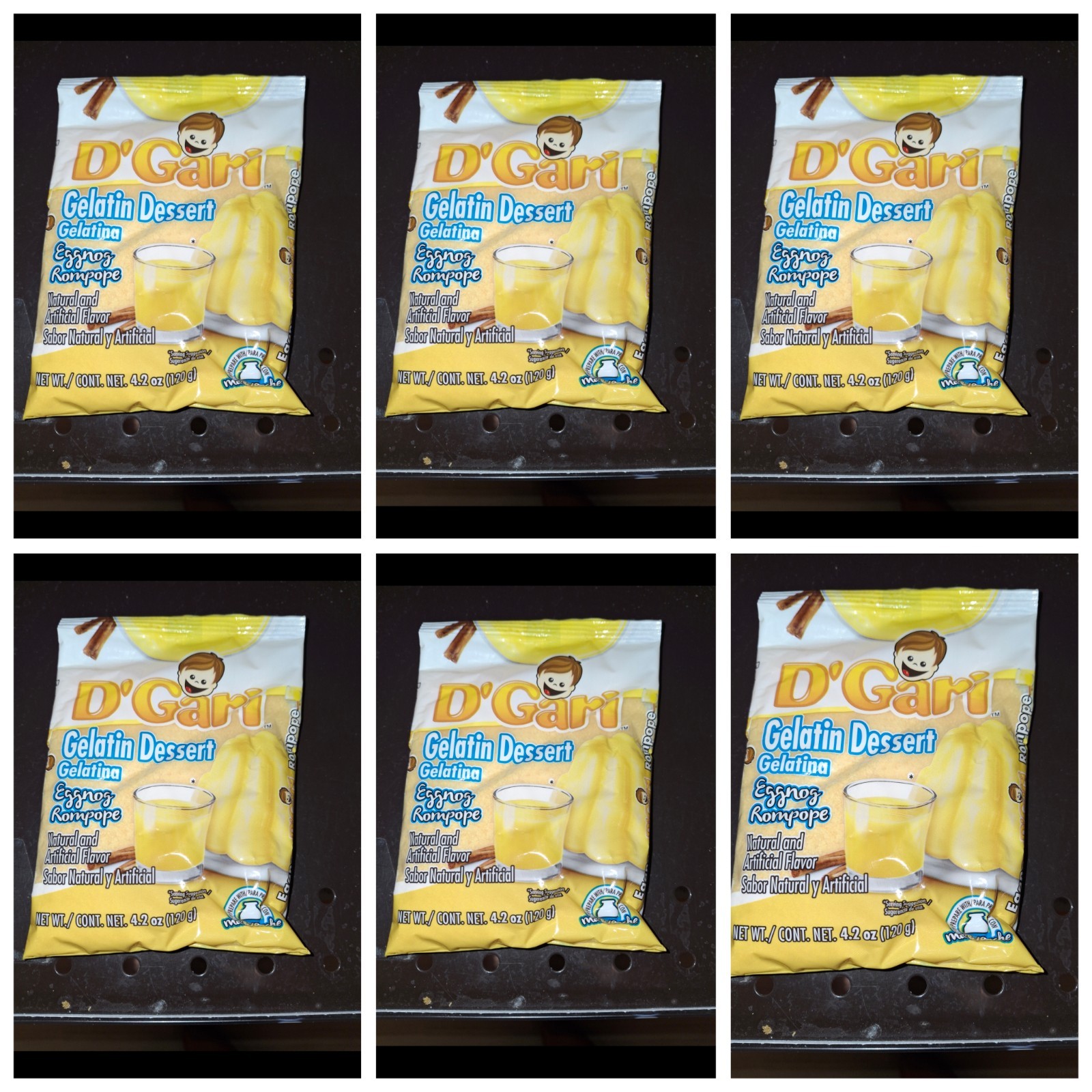 Lot Of 6 D’Gari Artistic Gelatin  Mexican Gelatina Egg Nog.