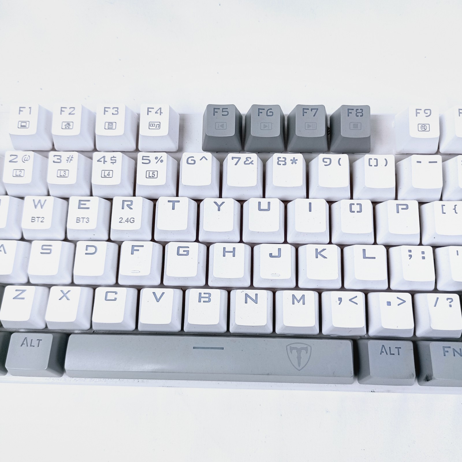 ET Tech PC372A Wireless Mechanical Gaming Keyboard White Gray Tested EUC