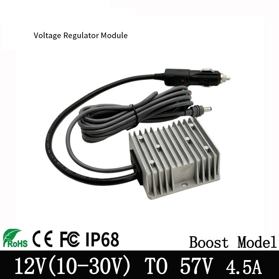12V 24V to 57V 4.5A DC DC Boost Converter Power Cord Durable Cigarette Adapter