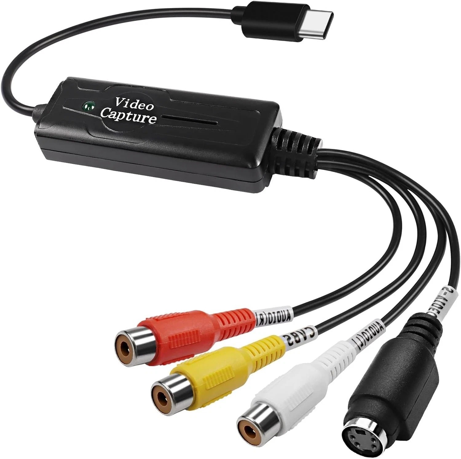RCA AV to USB C Converter - 1 Channel AV NTSC PAL Video S Video/Composite to USB
