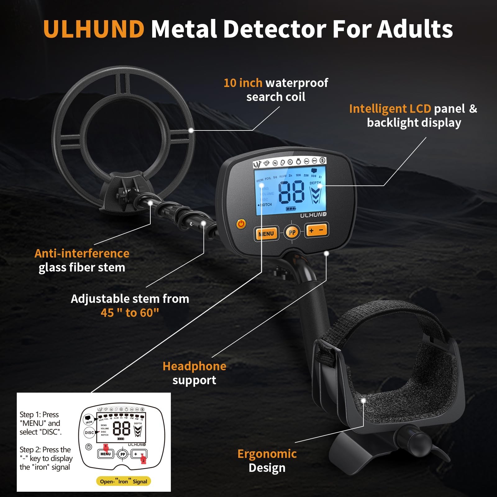 Upgraded Metal Detector for Adults Professional - High Accuracy Gold Finder w...