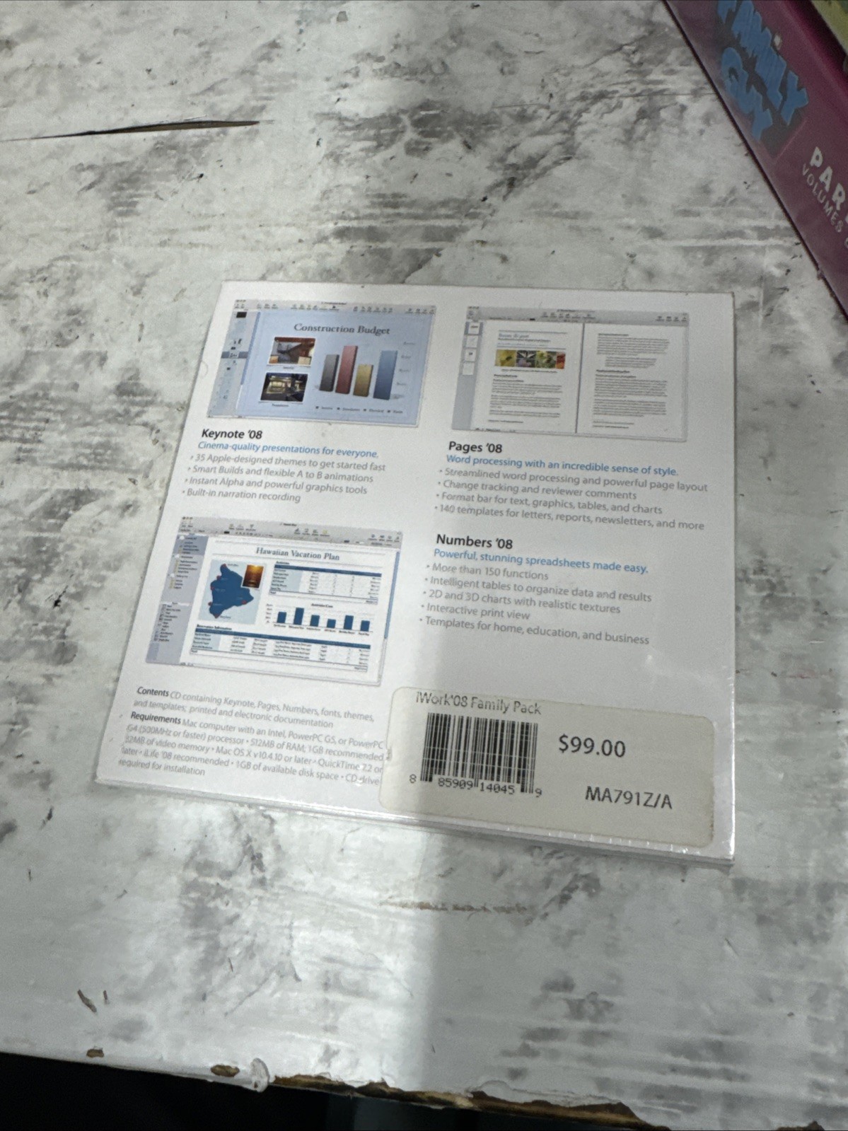 Apple iWork '08 Retail Install CD Full Version 8.0 (MA790Z/A) New Sealed