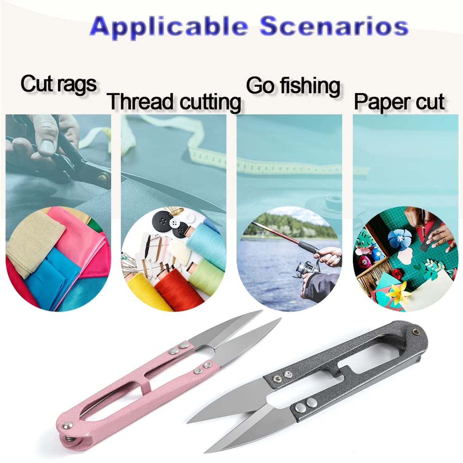 3pcs Sewing Scissors,4.27in Multi-Color Sharp Yarn Snips,Portable Mini Thread...
