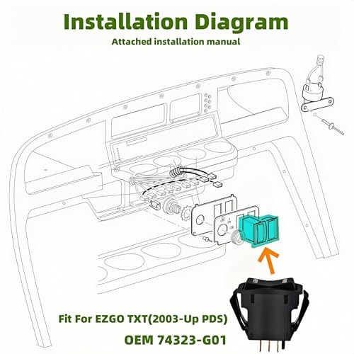 EZGO TXT Forward Reverse Switch (2003-Up PDS) - Direct Fit OEM 74323-G01 |