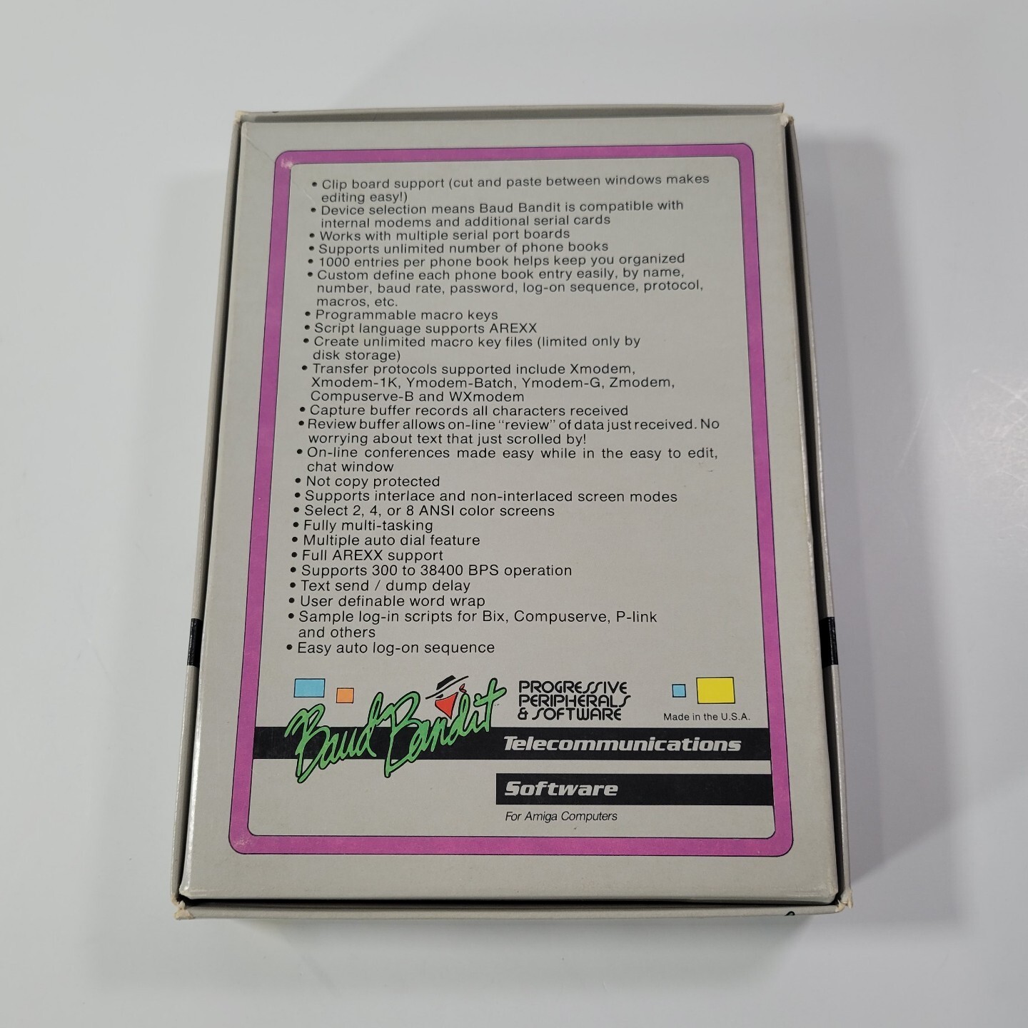 Baud Bandit Telecommunications for Commodore Amiga Box/Maunal/Diskette