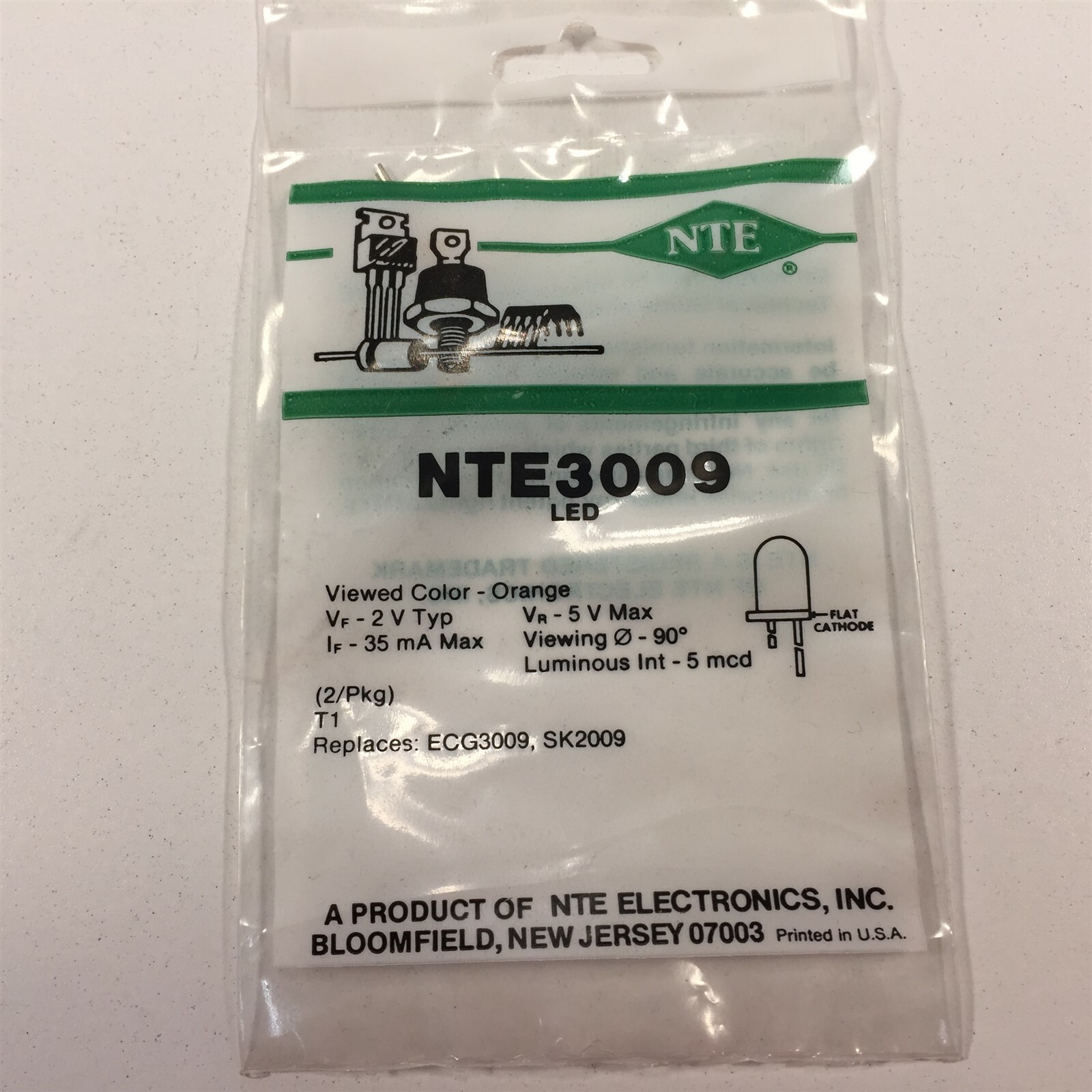 (12) NTE3009 Discrete LED Indicators Orange - Lot of 12
