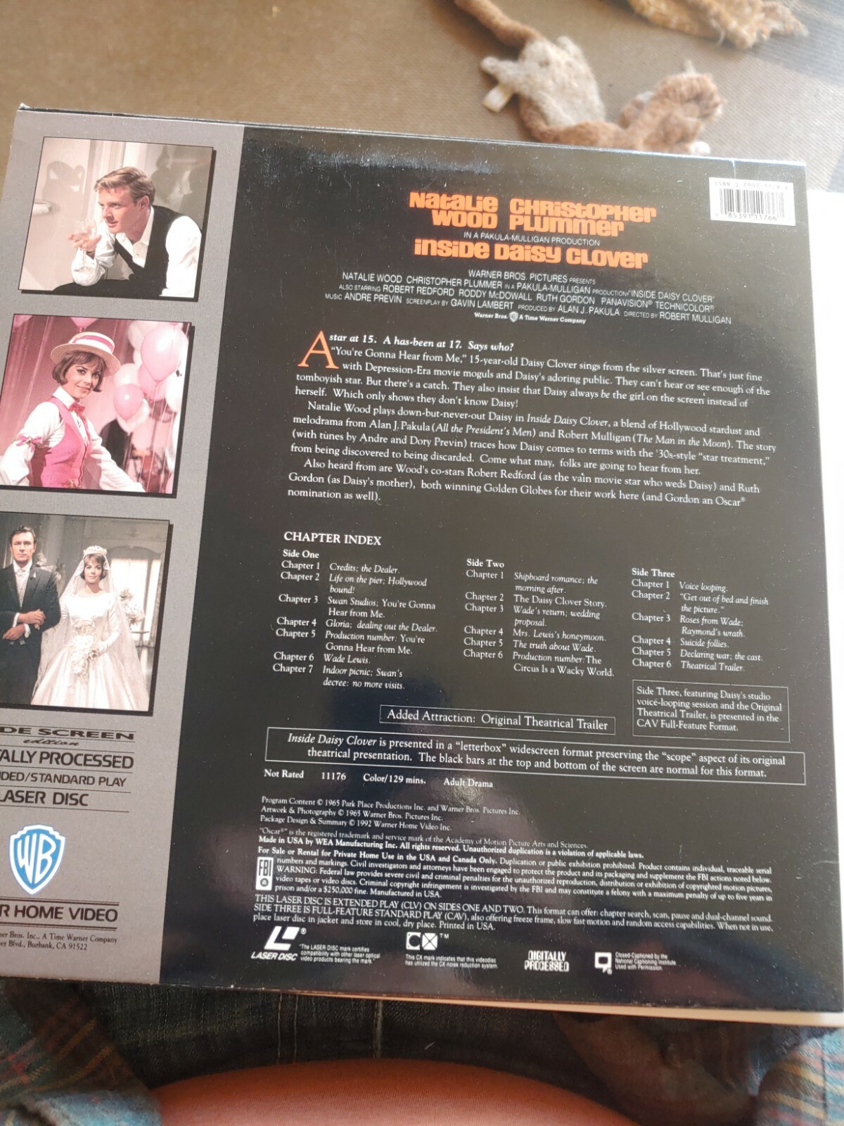 Inside Daisy Clover Widescreen Laserdisc Natalie Wood VG Condition