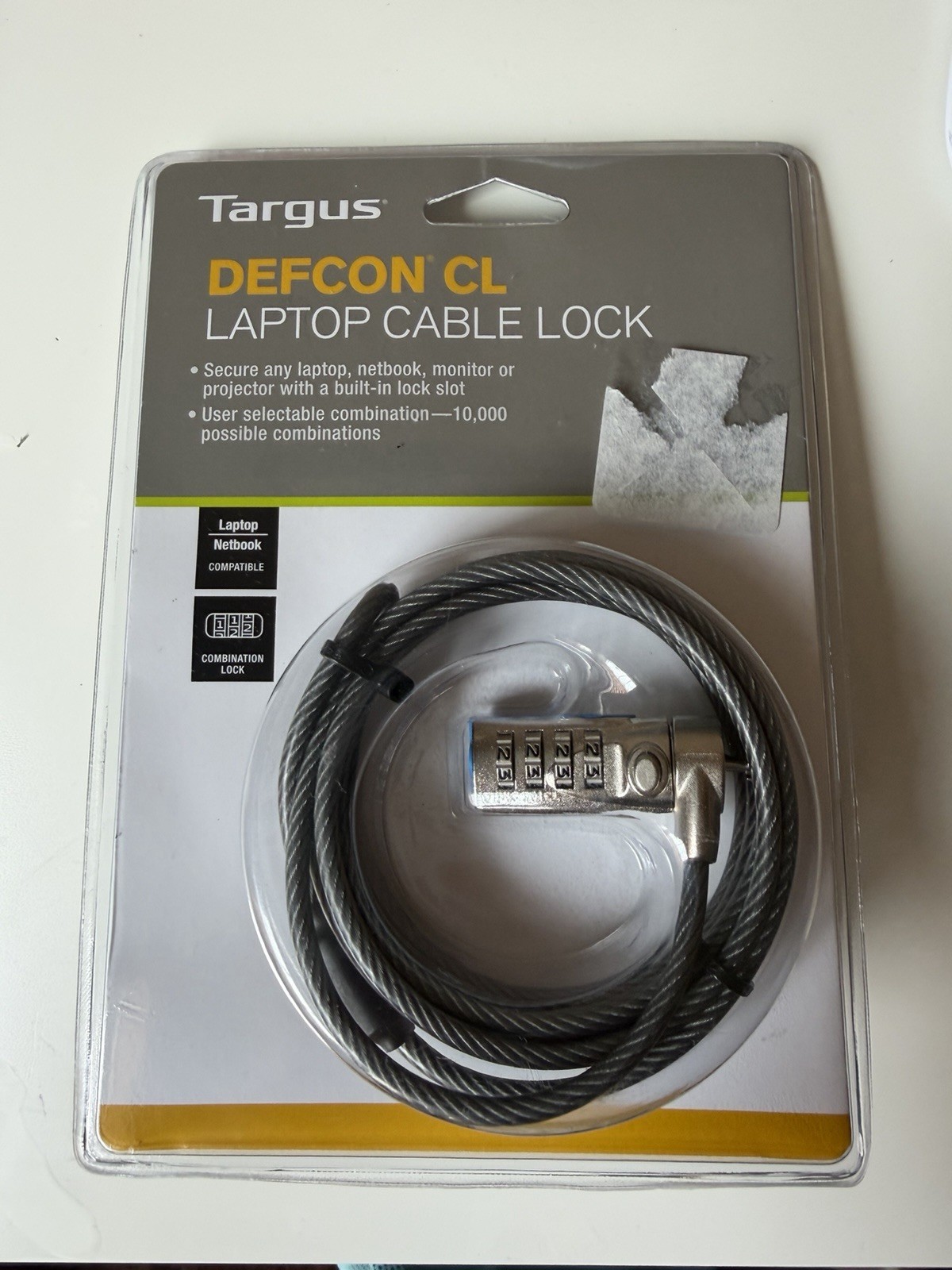 TARGUS DEFCON CL LAPTOP NOTEBOOK CABLE SECURITY COMBINATION LOCK PA410U NEW