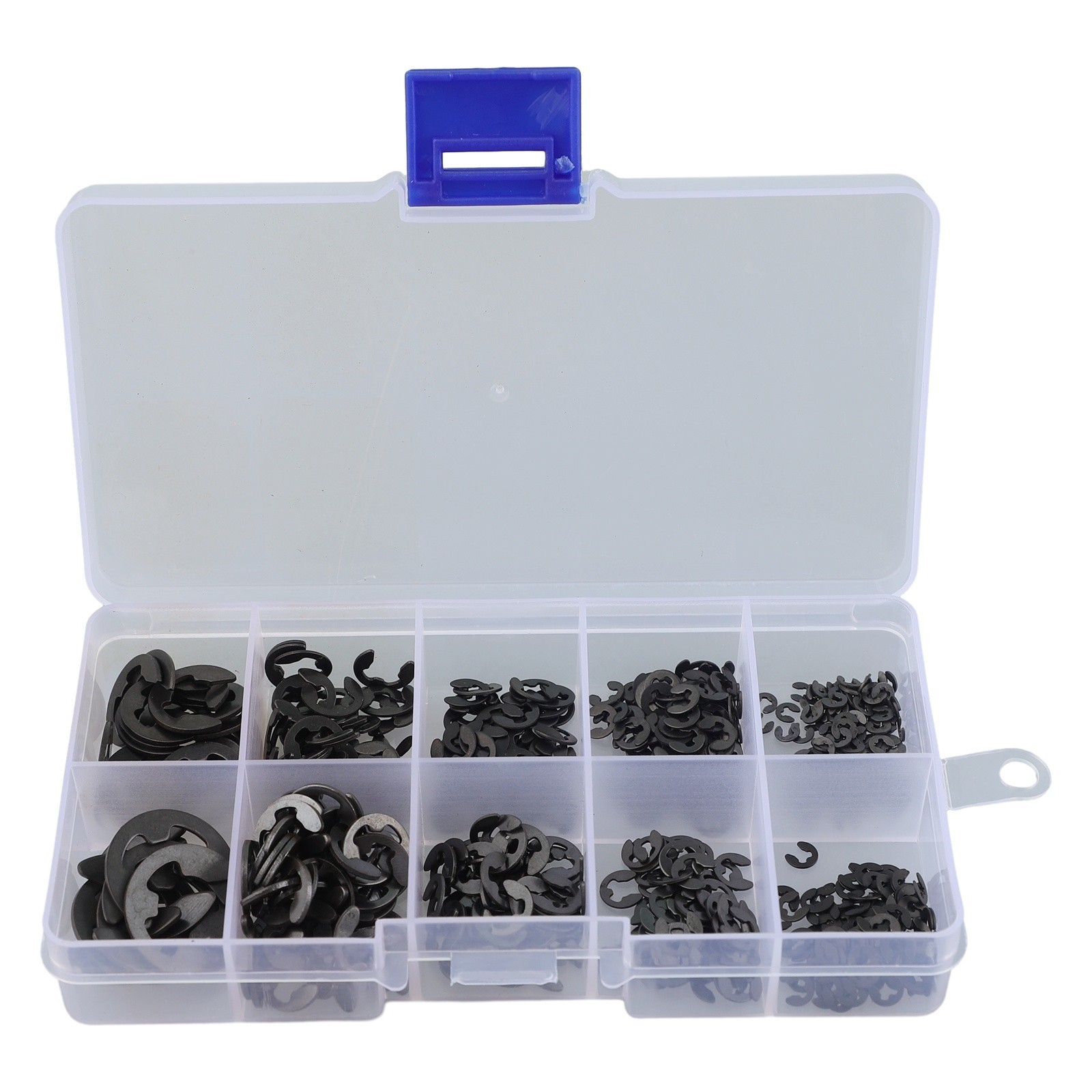 E Clip Snap Business Industrial 1.5-10mm 580 Pcs / Set Black Carbon Steel