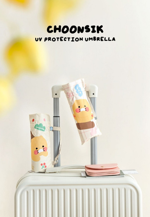 Kakao Friends Choonsik Compact Anti-UV Windproof Lightweight Umbrella Official