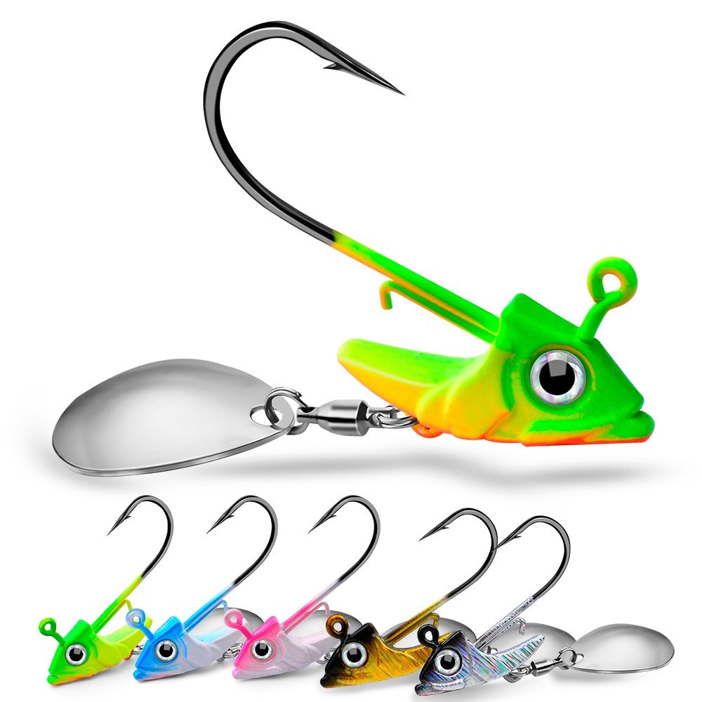 5pcs Jig Lead Head Spinner Fishing Hook 7g-10.5g-15g Jigging hook For Lure Bait