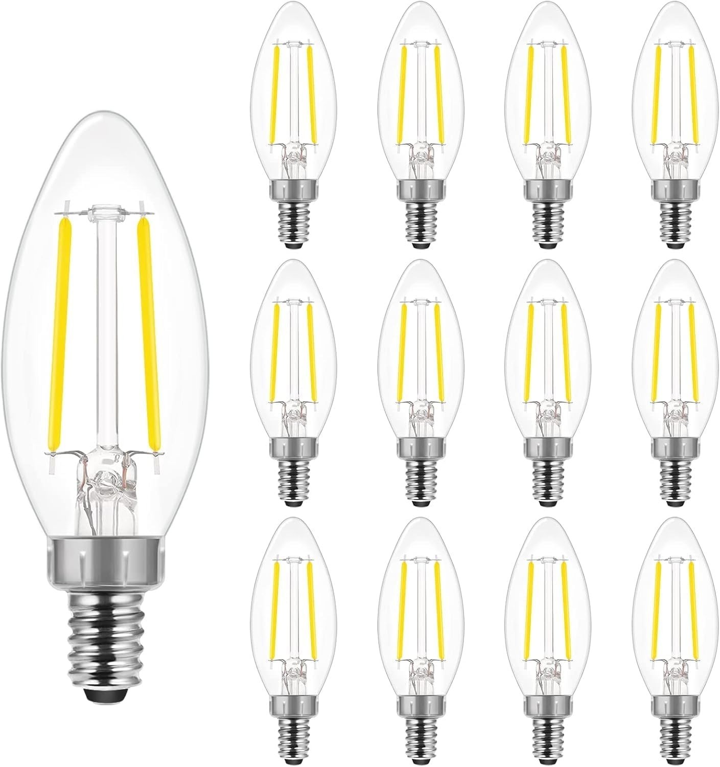 Energetic LED E12 Candelabra Bulb B10 B11, Daylight 5000K, 60 Watt 24 packs