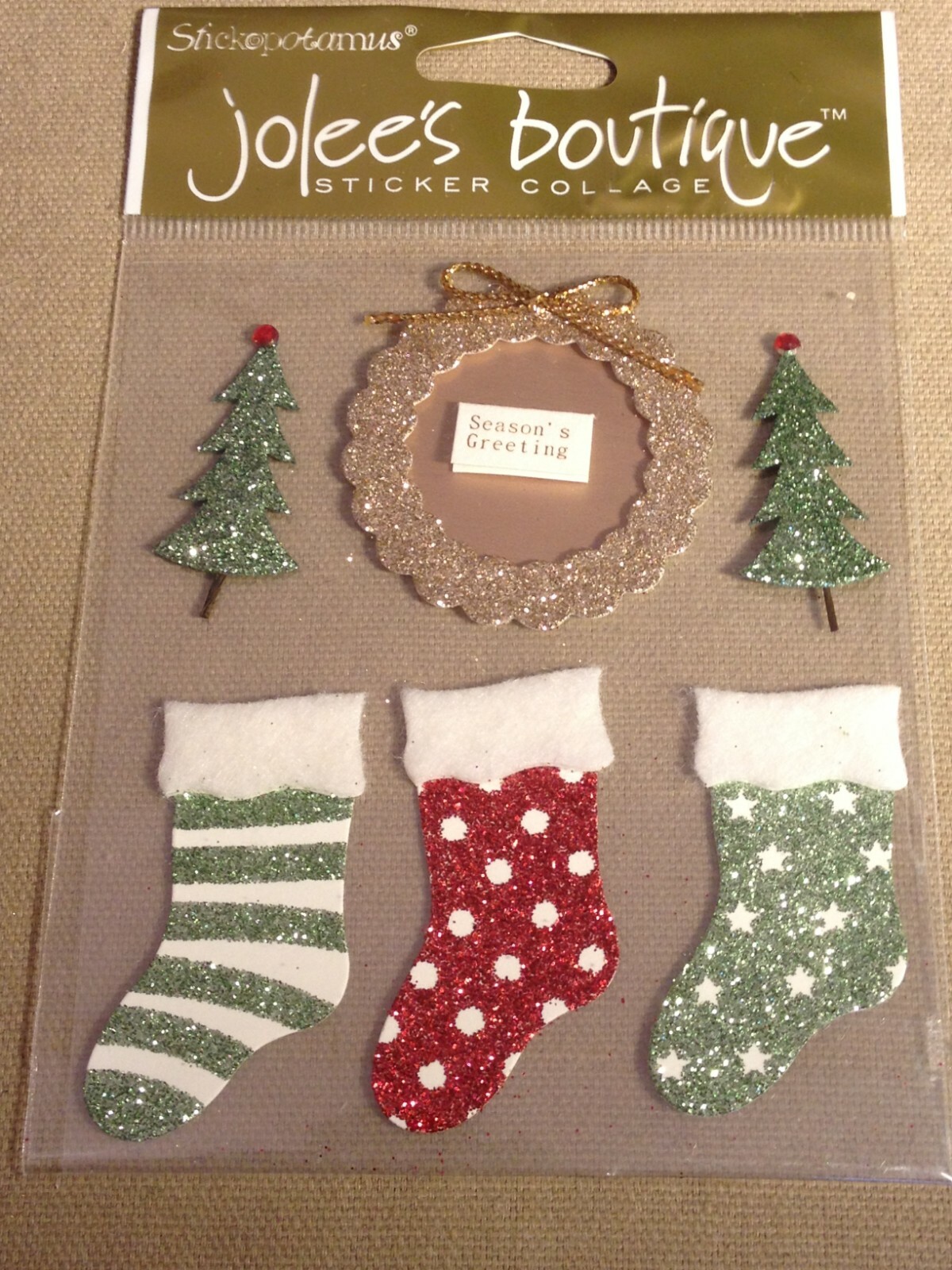*RARE* JOLEE'S BOUTIQUE Sticker Collage - SEASON'S GREETINGS - 6 pcs