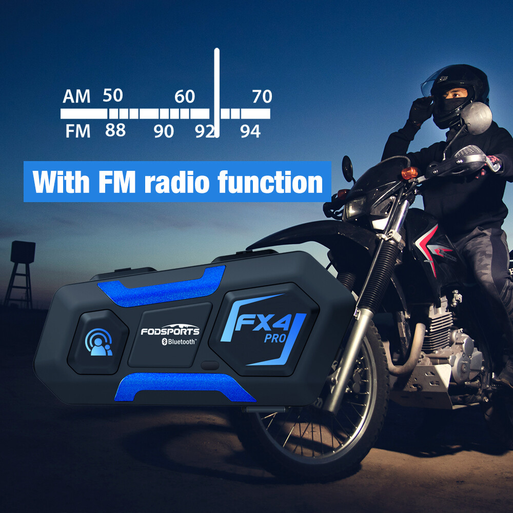 Motorcycle Headset Intercom Intercom FX4 PRO 1000m Full Duplex 4 Tab FM